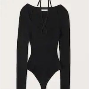 Black Abercrombie long sleeve bodysuit